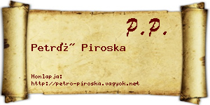 Petró Piroska névjegykártya